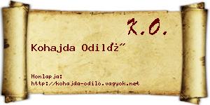 Kohajda Odiló névjegykártya